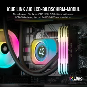 Ecran LCD AIO CORSAIR iCUE LINK - 2.1, 480x480, 24 LED-uri RGB, Negru - Img 2