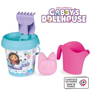 Eimer de nisip Smoby Gabby Set cu cana de udare, sita, grebla si lopata 17 cm - Img 2