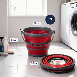 Eimer pliabil Dirt Devil 10 litri, compact, rosugri - Img 3