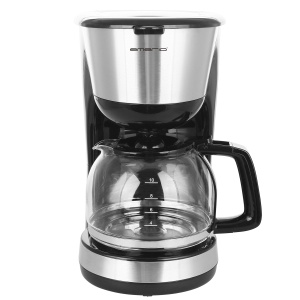 Emerio CME-122933, aparat de cafea cu filtru, 1,25 l pentru pana la 10 cani de cafea proaspata, filtru permanent detasabil, functie anti-picurare, vas de cafea din sticla, oprire automata, 1000 wati, negru/argintiu - Img 5