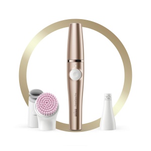 Epilator facial Braun FaceSpa Pro SE921, set beauty, bronz, Wet Dry - Img 2
