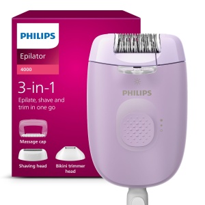 Epilator Philips Series 4000 BRE25700 cu LED si accesorii pentru corp si zona bikini