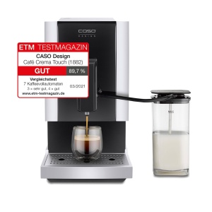 Espressor automat CASO Cafe Crema Touch NegruInox Display LED Rezervor lapte inclus