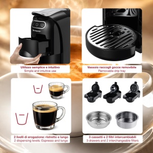 Espressor cafea Beper Amata 4-in-1, 1400 W, 700 ml, 20 Bar - Img 4