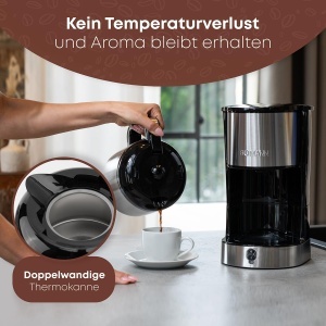 Espressor cafea Bomann KA 6066 CB, capacitate 1.2L, 800W, inox - Img 3