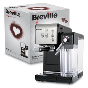 Espressor cafea Breville Prima Latte II, 19-bar, argintiu, cu spumator de lapte