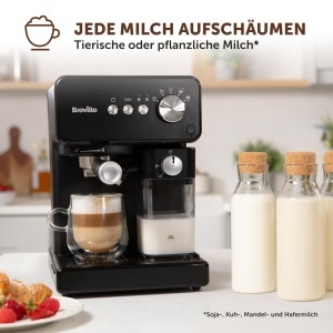 Espressor cafea Breville Prima Latte VCF183X, 15-bar, negru, cu spumator de lapte - Img 3
