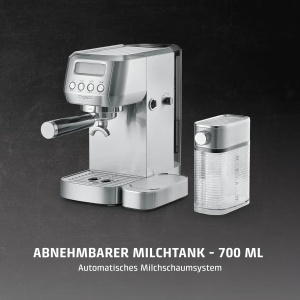 Espressor cafea CASO Espresso Gourmet Latte, 20 bar, cu recipient pentru lapte, inox - Img 6