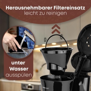Espressor cafea Clatronic KA 3328, 2 termokanne, 1 litru, 870 W, negru - Img 7
