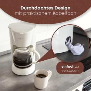 Espressor cafea Clatronic KA 3473, 12-14 cesti, 900W, alb - Img 4