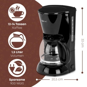 Espressor cafea Clatronic KA 3473, 12-14 cesti, 900W, negru - Img 2