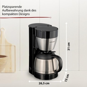 Espressor cafea Cloer 5009, 8 cesti, 800 W, inox, negru - Img 5