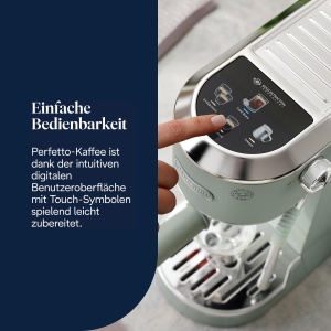 Espressor cafea DeLonghi Dedica Duo, compact, 15cm latime, verde - Img 3