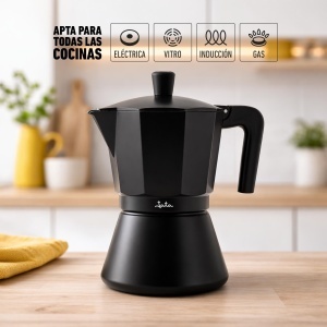 Espressor cafea Jata Hogar CFI12, capacitate 12 cesti, inductie, aluminiu negru - Img 2