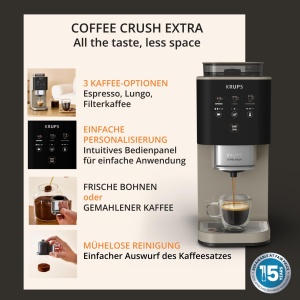 Espressor cafea Krups Coffee Crush Extra, 15 cm, inox, usor de curatat - Img 3
