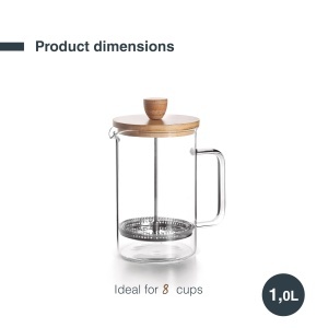 Espressor cafea Lacor 62161, 1L, 8 cesti, inox si bambus - Img 2