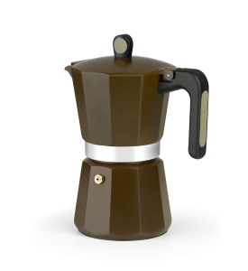 Espressor cafea Monix New Cream, 9 cesti, aluminiu, culoare maro