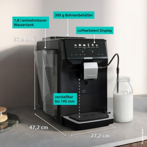 Espressor cafea Siemens EQ500 iAroma, 6 bauturi, negru - Img 8