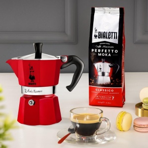 Espressor manual Bialetti Moka Color 6 cesti aluminiu argintiu - Img 3