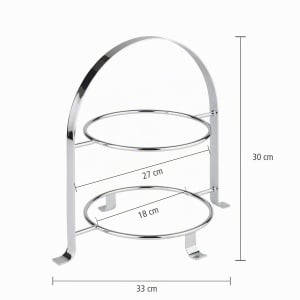 Etagere Servire APS din Metal Cromat pentru 2 Tavi, Max 27cm, Inaltime 30cm - Img 4