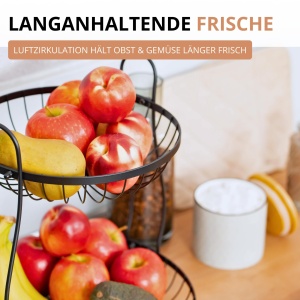 Etajera pentru fructe Westmark Doppio, 2 niveluri, neagra, 32.5 x 34.5 cm - Img 4