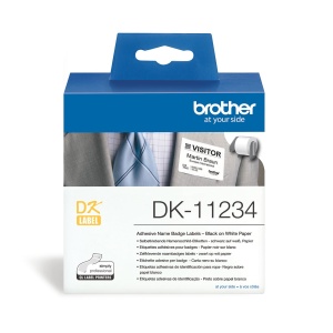 Etichete unice autoadezive originale Brother DK-11234 negru pe alb (hartie) 60 x 86 mm, 260 buc./rola - potrivite pentru imprimantele de etichete Brother QL
