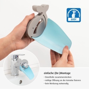 Extensie robinet reer MyHappyBath albastru-gri pentru copii montare universala - Img 4