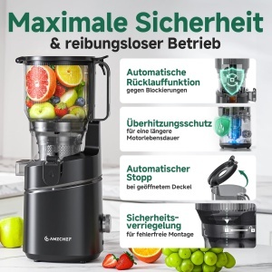 Extractor de suc AMZCHEF, 150 mm, motor 250 W, capacitate 2 litri - Img 5