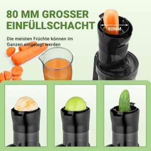 Extractor de suc AMZCHEF, 80mm, motor silentios, design retro, argintiu - Img 2