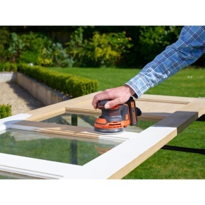 Exzenterschleifer BlackDecker BDCROS18N 18V, cu Staubfangbehalter, NegruPortocaliu - Img 3