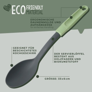 Fackelmann Ecolution Lingura pentru servire 33 cm Bio-plastic si fibre de lemn Mint si Gri - Img 2