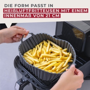 Fackelmann Forma din Silicon pentru Friteuza cu Aer Cald 19 cm Gri Rezistenta la Temperaturi Inalte - Img 4