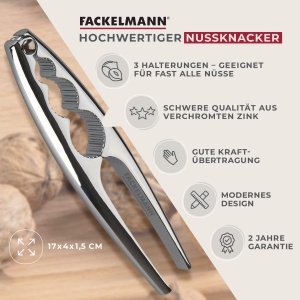 Fackelmann Nussknacker 17cm Zink Argintiu Manere Ergonomice - Img 2