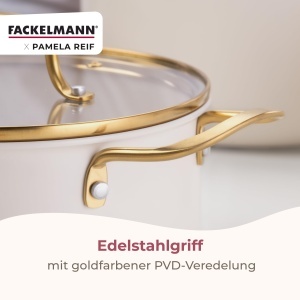 Fackelmann Oala Cu Capac 24 cm Pastel-Beige 55L Aluminiu Recycled - Img 6
