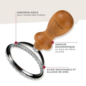 Fackelmann Ravioli Stempel Ergonomic Design Buchenholz Maner - Img 3