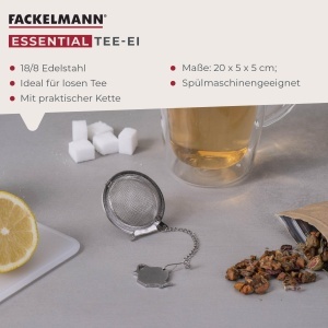 Fackelmann Tee-Ei Essential din otel inoxidabil ideal pentru ceai vrac usor de curatat - Img 3