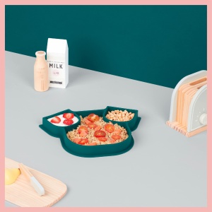 Farfurie de invatare Babymoov ISY PLATE, 3 compartimente, silicon, albastru - Img 6
