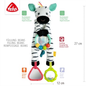 Fehn Bean Bag Zebra 049077 Jucarie Motorica pentru Bebelusi 0 luni - Img 5