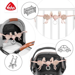 Fehn Kinderwagenkette Flamingo 042337 Jucarie Interactiva pentru Bebelusi 0 luni - Img 5