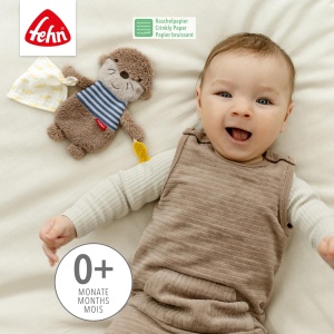 Fehn Knister-Otter 047097 Jucarie interactiva pentru bebelusi cu raschelpapier si materiale diverse - Img 3