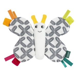 Fehn Knister-Schmetterling 043181 Jucarie pentru bebelusi cu efecte sonore si stimulare motorica