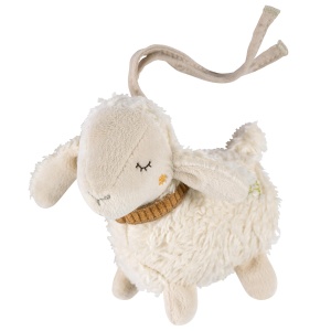 Fehn Mini-Sheep NATURE - mini jucarie de prindere din bumbac organic (organic) pentru a suna, simti, juca cu un animal de plus moale si dragalas - un insotitor loial pentru bebelusi si copii mici de la 0+ luni