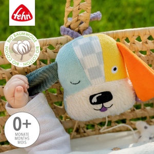 Fehn Mini-Spieluhr Hund 044010 Jucarie muzicala din bumbac organic melodia Guter Mond - Img 3