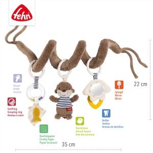 Fehn Otter Theo Spirala de Activitati pentru Bebelusi 35 cm cu Ratusca Oglinda si Elemente Interactive - Img 4
