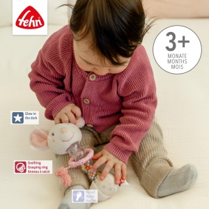 Fehn Regenmacher Maus 045086 Jucarie interactiva pentru bebelusi cu efect Glow-in-the-dark - Img 3