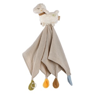Fehn Schmusetuch Schaf Natur 046038 Material Organic Cu Prindere pentru Suzete