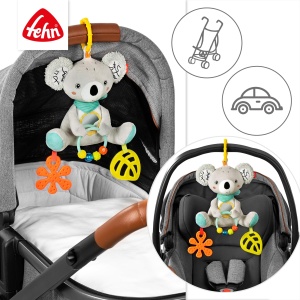 Fehn Toy Baby Koala - Jucarie pentru abilitati motorii cu inel de atasare - Jucarie de joaca cu elemente de prindere - Jucarii pentru bebelusi pentru a musca, apuca si descoperi - Jucarie de plus pentru bebelusi si copii mici de la 3+ luni - Img 4