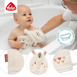 Fehn Waschlappen Lama 058215 Manusa de baie pentru copii Material moale frotir Multifunctionala - Img 3
