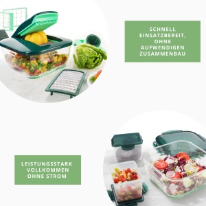 Feliator legume Genius Nicer Dicer Chef, 18 piese, culoare verde mint - Img 4