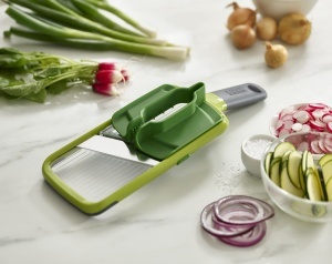 Feliator legume Joseph Joseph Multi-Grip Mandoline 3 grosimi cu maner de precizie verde - Img 5